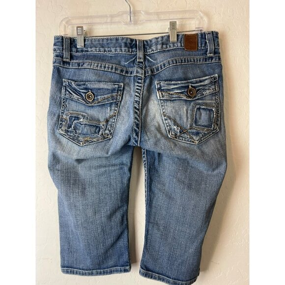 BKE Denim Sz 30 Starlite Bermuda Jean Short Flap Pockets Stretch - Picture 4 of 9